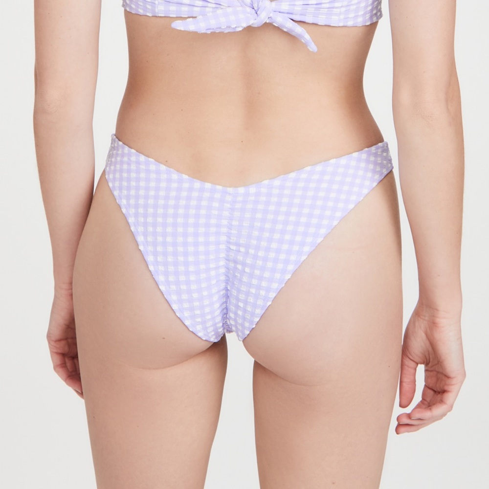 Montce Swimwear Purple Gingham LULU Bikini Bottom - Picture 8 of 16